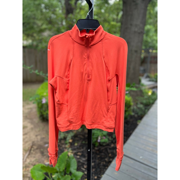 Lululemon Its Rulu Run Crop Half Zip Warm Coral size 8 W3FHES - Picture 1 of 10